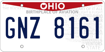 OH license plate GNZ8161