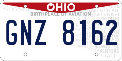 OH license plate GNZ8162