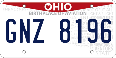 OH license plate GNZ8196
