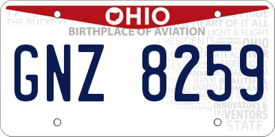 OH license plate GNZ8259