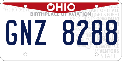 OH license plate GNZ8288