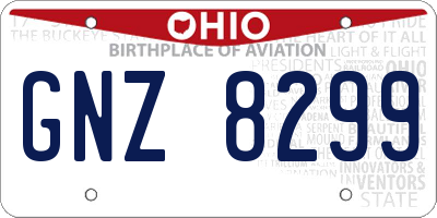 OH license plate GNZ8299