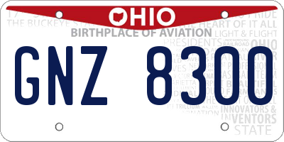 OH license plate GNZ8300