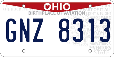 OH license plate GNZ8313
