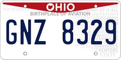 OH license plate GNZ8329