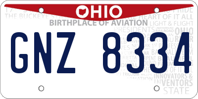 OH license plate GNZ8334