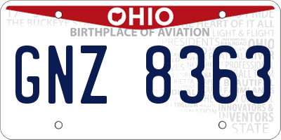 OH license plate GNZ8363