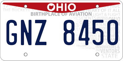 OH license plate GNZ8450