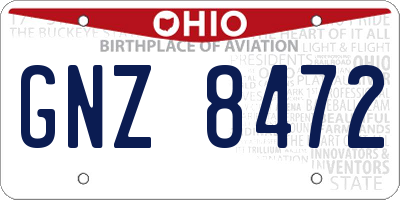 OH license plate GNZ8472