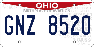 OH license plate GNZ8520
