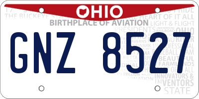 OH license plate GNZ8527