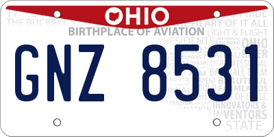 OH license plate GNZ8531