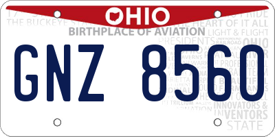 OH license plate GNZ8560