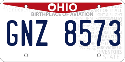 OH license plate GNZ8573