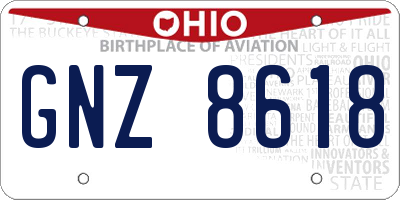 OH license plate GNZ8618