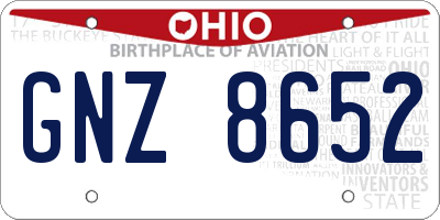 OH license plate GNZ8652