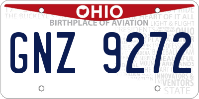 OH license plate GNZ9272