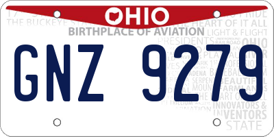 OH license plate GNZ9279