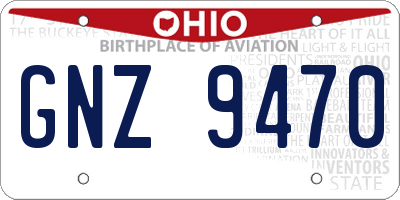 OH license plate GNZ9470