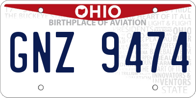 OH license plate GNZ9474