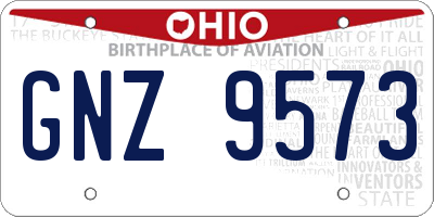 OH license plate GNZ9573