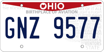 OH license plate GNZ9577