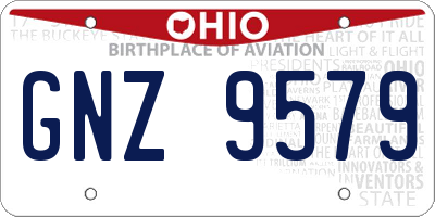 OH license plate GNZ9579