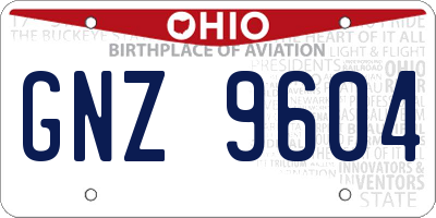 OH license plate GNZ9604