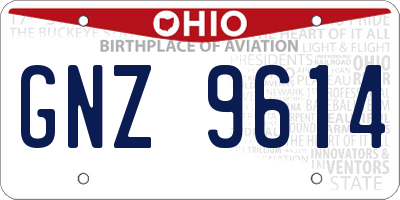 OH license plate GNZ9614
