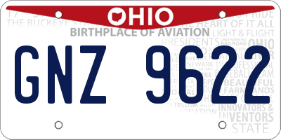 OH license plate GNZ9622