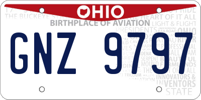 OH license plate GNZ9797