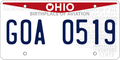 OH license plate GOA0519