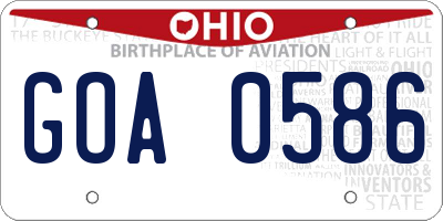 OH license plate GOA0586
