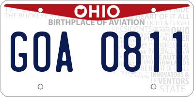 OH license plate GOA0811