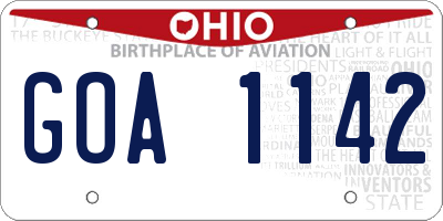 OH license plate GOA1142