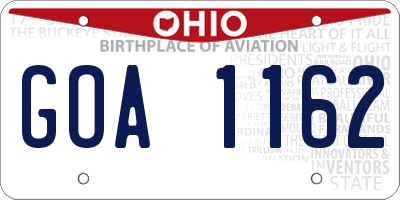 OH license plate GOA1162