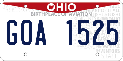 OH license plate GOA1525