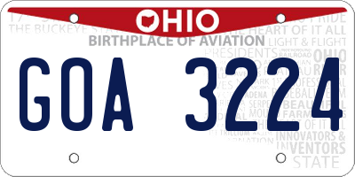 OH license plate GOA3224