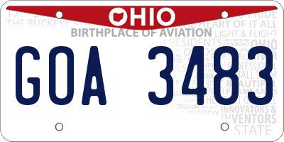 OH license plate GOA3483