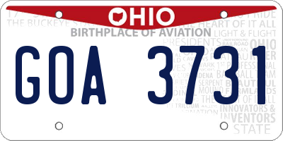 OH license plate GOA3731