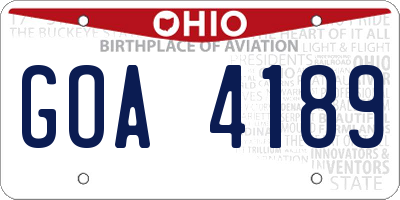 OH license plate GOA4189