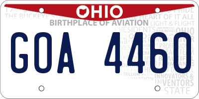 OH license plate GOA4460
