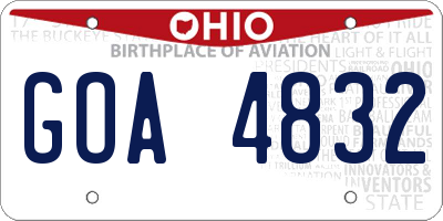 OH license plate GOA4832