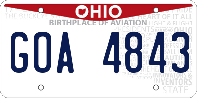 OH license plate GOA4843