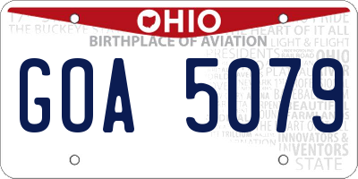 OH license plate GOA5079