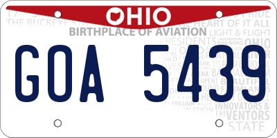 OH license plate GOA5439