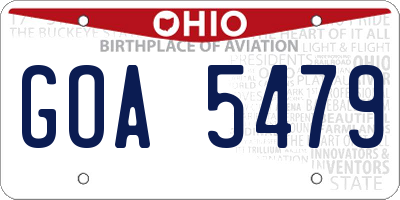 OH license plate GOA5479