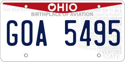 OH license plate GOA5495