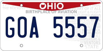 OH license plate GOA5557
