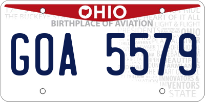 OH license plate GOA5579